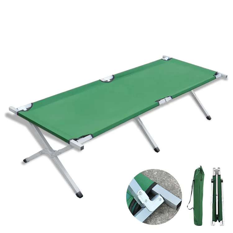 

Custom Logo Outdoor Portable Metal Frame Foldable Army Cot Military Folding Camping Bed For Adults, Red, yellow, blue, green, white, black, customised, customized color