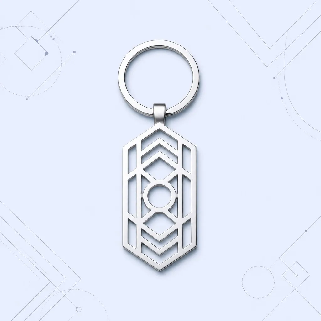 Etched Hollow-Cut Metal Keychain
