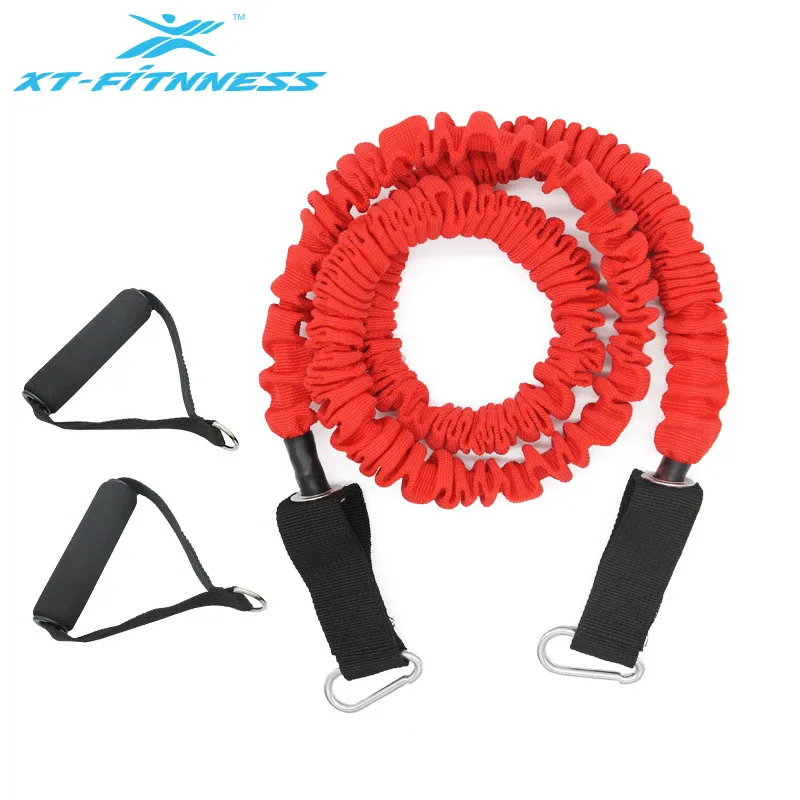 

Custom 100% latex exercise tube pull up resistance band set with Protective Cloth Cover
