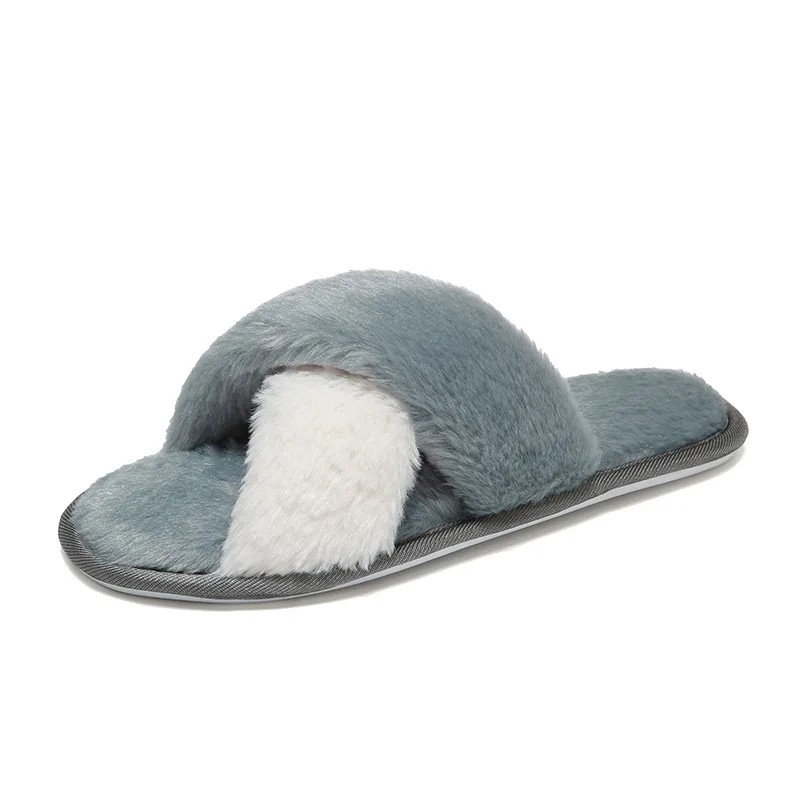 

High quality sleeper warm plush sheepskin bedroom slippers, 3 colors