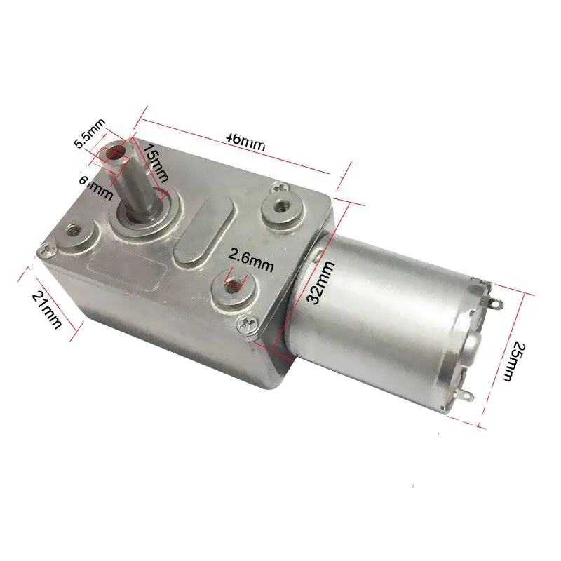 

Bringsmart JGY-370 DC Motor High Torque 3-210rpm Reversed 24v Self-lock 12v DC Worm Gear Motor Reduction Box Micro tools