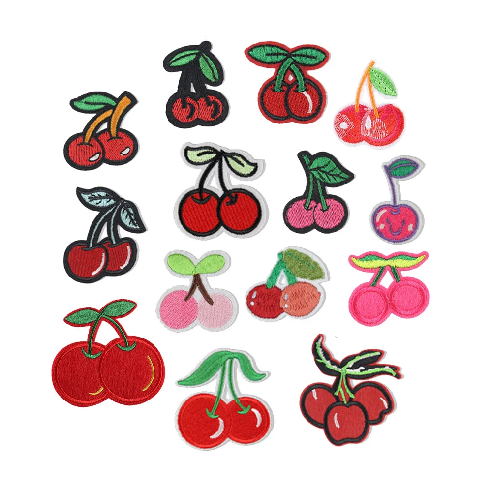 hot sale mobile case hair ornament jewelry making diy accessories iron on embroidery cherry patches