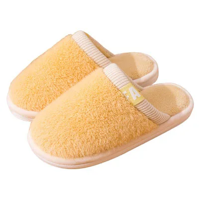 

2021 winter simple warm plush floor couples slippers men home indoor cotton slippers women, As picture