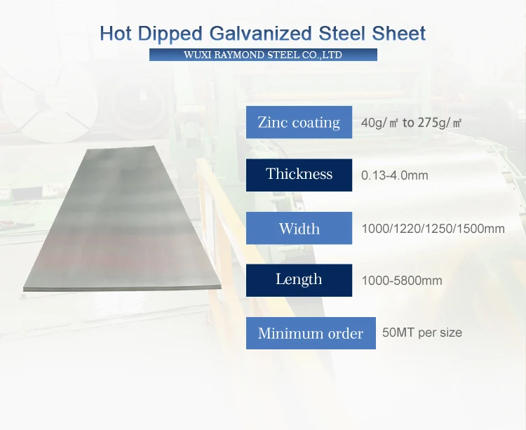 Zinc Coating G40 G90 Jis G3302 Sgcc Hot Dipped Galvanized Steel Sheet