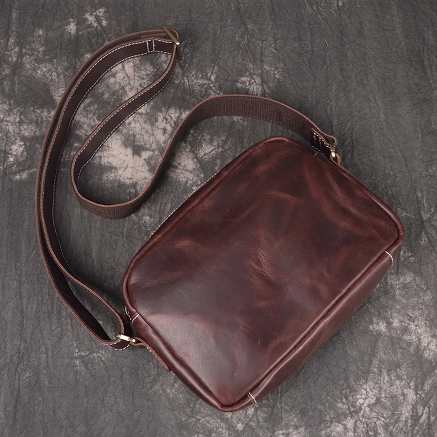 

Women Small Shoulder Bag Mobile Phone Pouch Cowhide Leather New Simple Casual Crazy Horse Real Genuine Leather Crossbody Bag, Customized