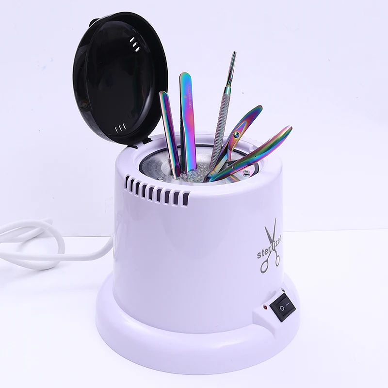 

1 Pc Sterilizer Disinfection Box High Temperature for Stainless Steel Nipper Tweezers Cuticle Pusher Tools with Glass Balls, As photo
