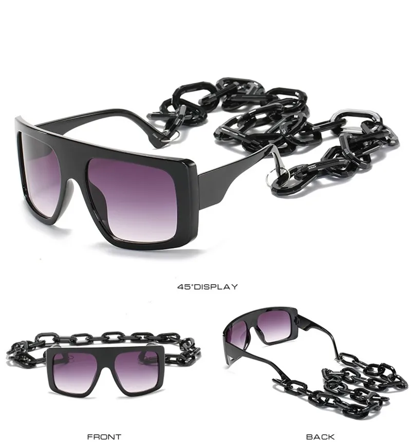 

2020 new box hand chain men's Sunglasses Women's large frame fashion glasses NQ10688