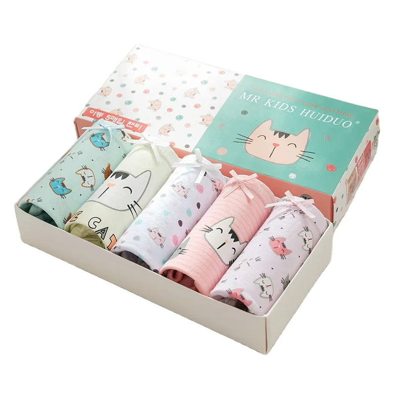 

Hot selling 100% cotton underwear children underwear girl Korean kids girls briefs