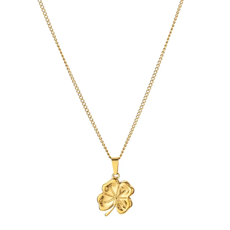 

New Fashion 14K 18K Gold High Quality Jewelry Stainless Steel Wholesale Four Leaf Clover Set, Gold/customized color