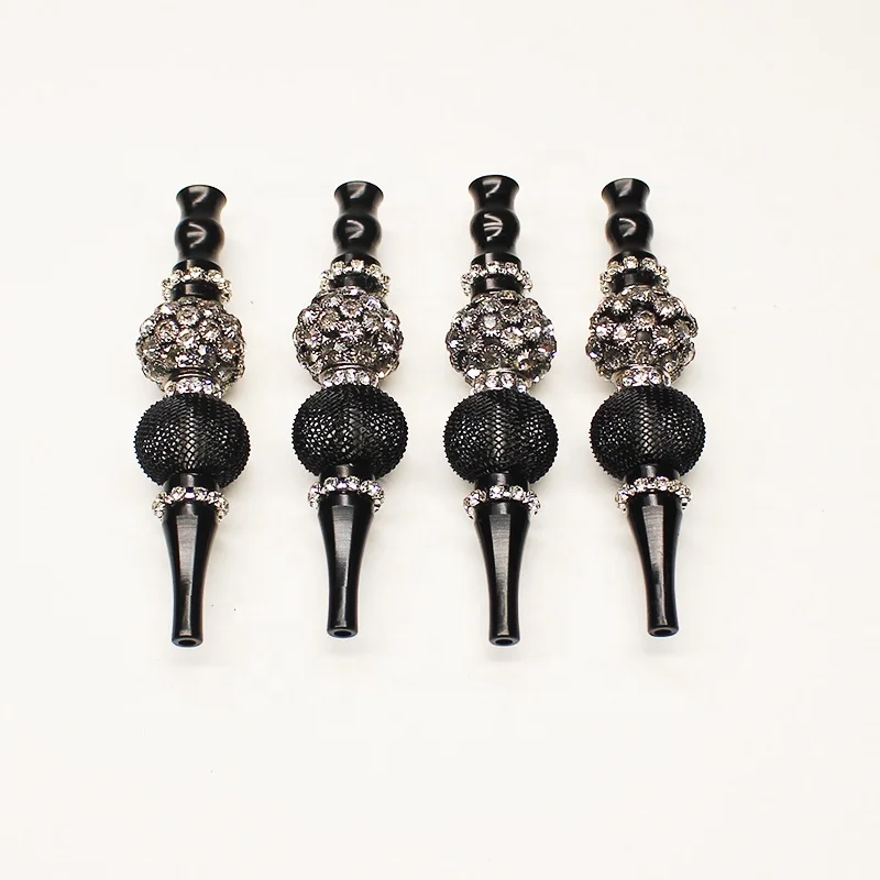 

UKETA hot selling stock diamond metal hookah tip dry herb black blunt holders for man, Customized