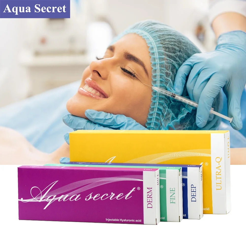 

Aqua Secret CE marked manufacturer FINE DERM DEEP injection ha gel 1ml 2ml face cheek injectable dermal fillers acid hyaluronic