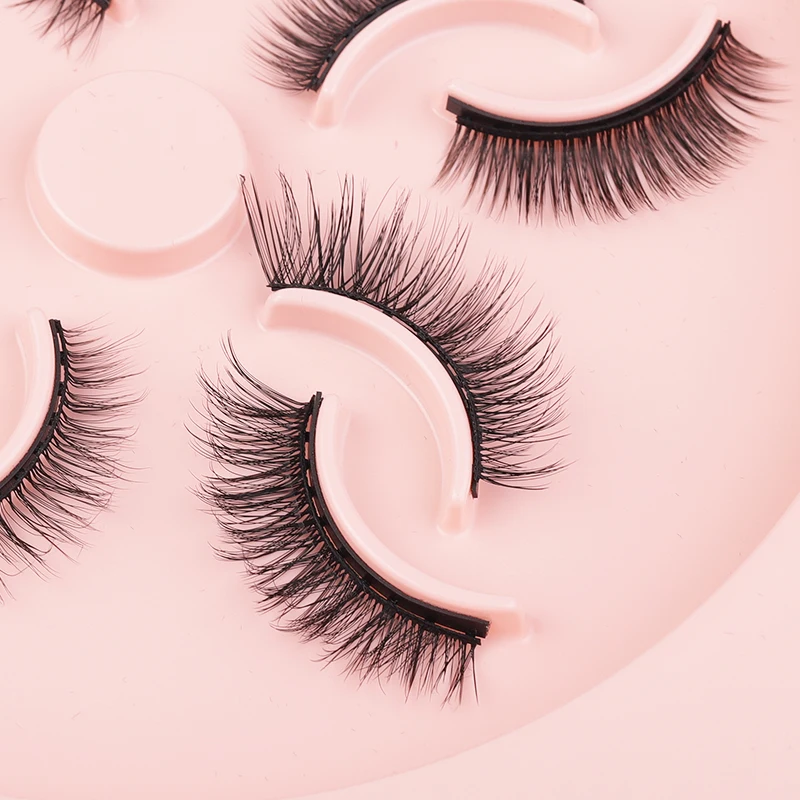 

Newest Box 5 pairs Faux Mink Magnetic Eyelashes 3D Magnetic Lashes Set With Liner Tweezers Set