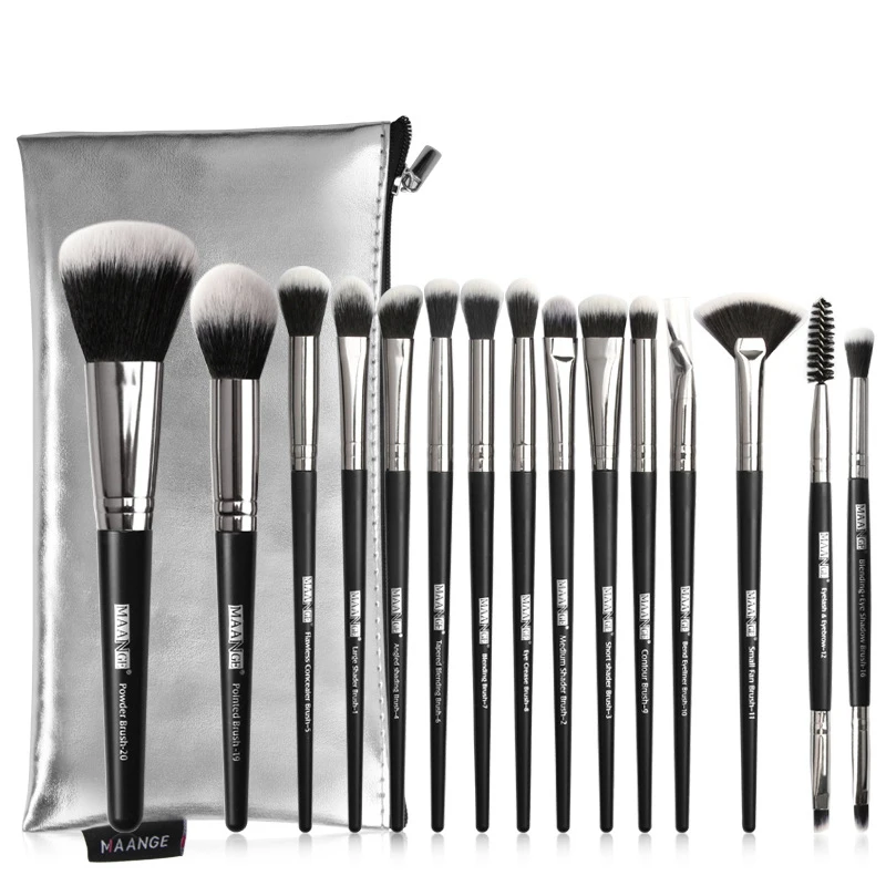 

Feiyou 2020 new fashion 15pcs premium makeup brush set cosmetics eye shadow private label travel makeup brush kit with bag, Customized color