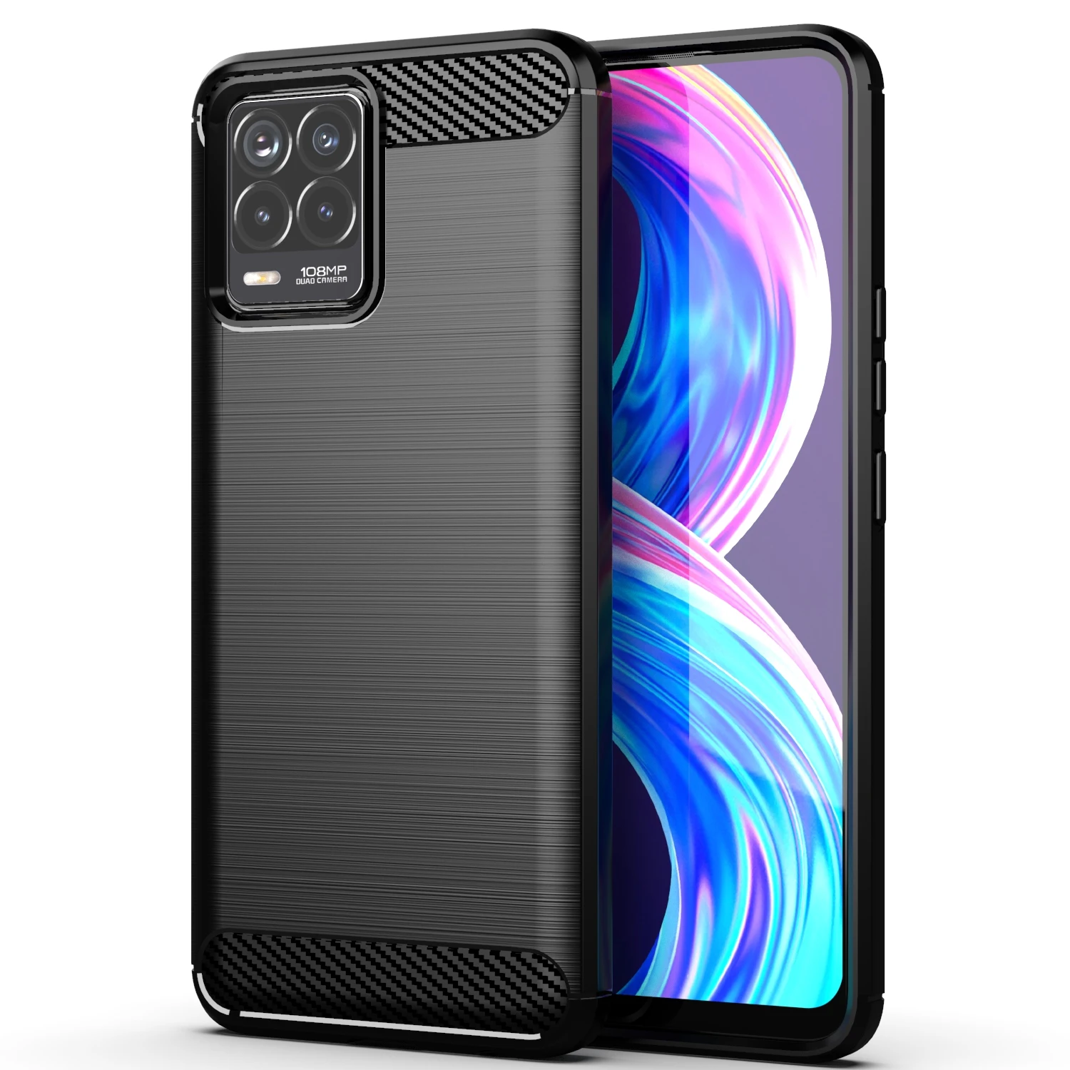 

Soft TPU phone Case For oppo realme 8 Back Cover Carbon Fiber mobile Case For realme 8 pro