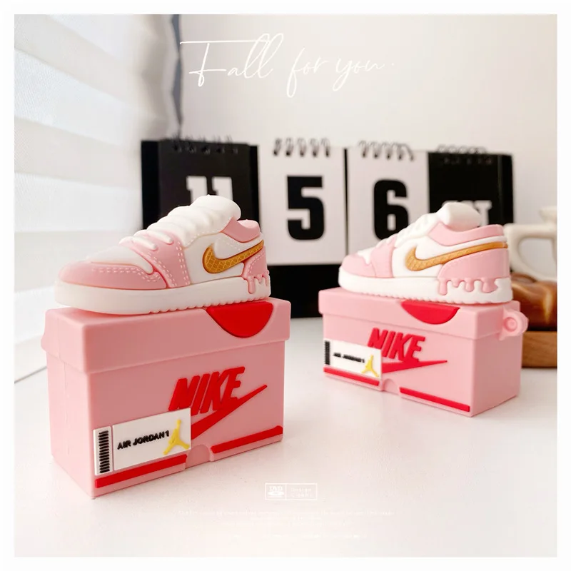 

Pink Ice Cream Sneakers Shoe Box For Apple AirPods Pro Headset Protective Cover 1/2/3 Generation Applicable