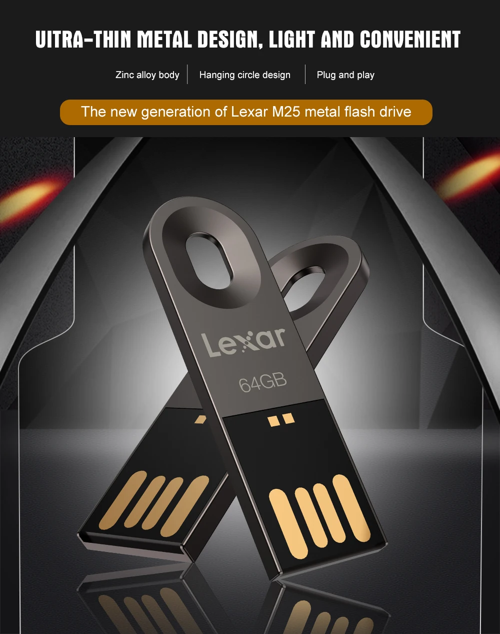 Lexar Metal Pendrive 64GB 32GB 16GB High Speed Flash Disk USB 2.0 Memory Stick Grey Mini Portable U Disk For Computer - ANKUX.COM