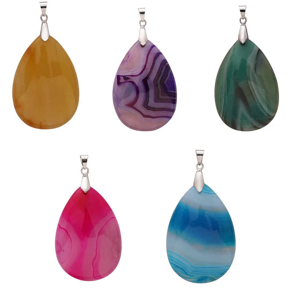 

Natural Gemstone Drop Pendant Natural Stone Pendant Necklace Choose your stone Stone Beads Birthstone Pendant, As picture