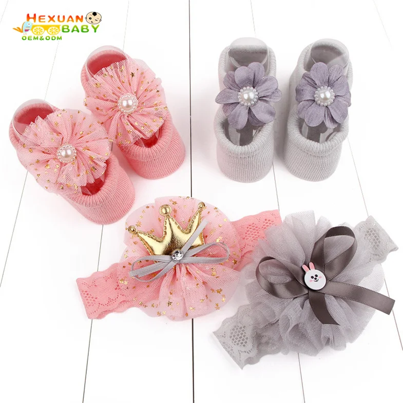 

Newborn Bow Soft Bottom Toddler Shoes Baby Hairband Fancy Designer Shoes For Baby Girls, Picture shows