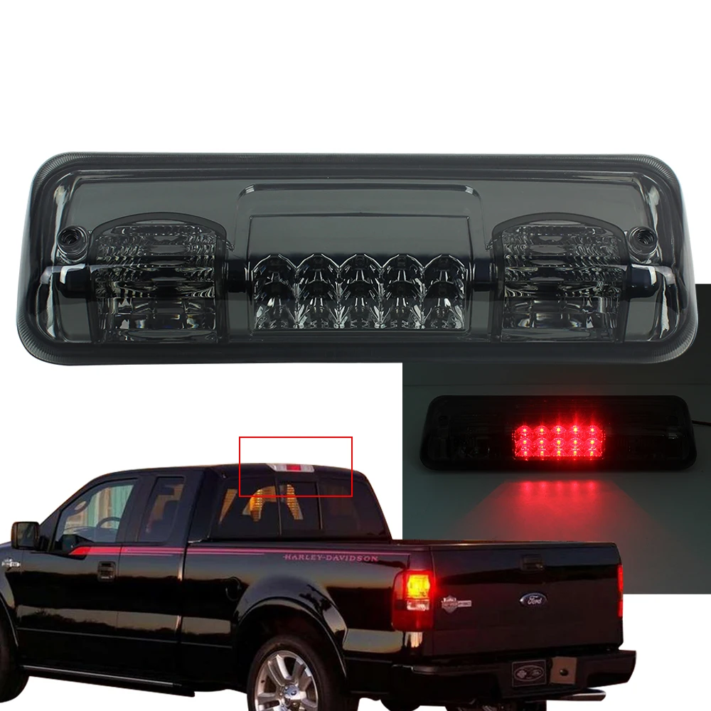 For Ford 2004-2008 F150 F-150 3Rd Third Brake Light Cargo Rear Tail Lights Red/Smoked
