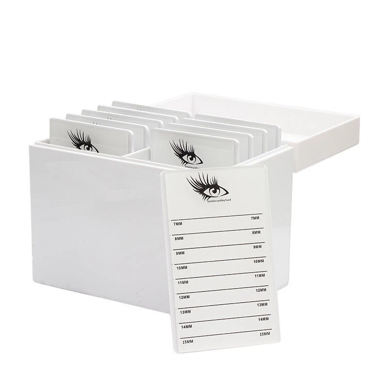 

Lash Acrylic Storage Box Organizer Eyelash Extension Glue Lash Pallet Holders 10 Layers Grafting Eyelash Extension Tool, White/marble