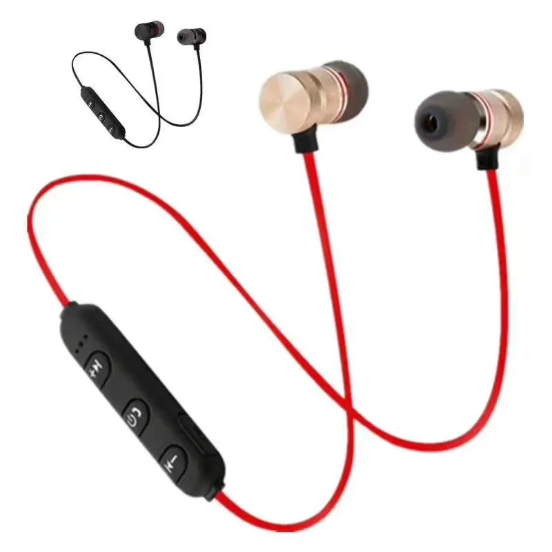 

Sports wireless earphone neckband magnetic wireless earphones stereo in ear earbuds music metal headphones with mic for phone