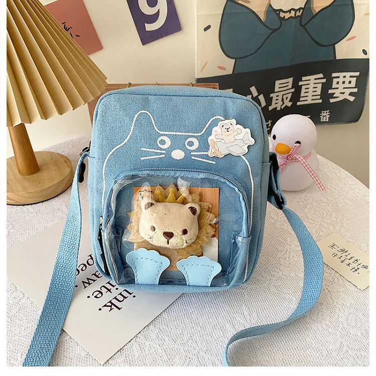

Fashion Classic Hot Sell Custom Cute Small Bag Cartoon Lion Cotton Canvas Tote Bags Student Shoulder Tote Bag