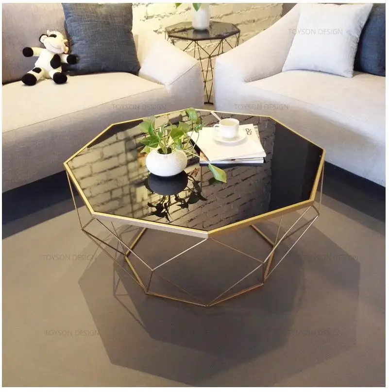 Modern multi size glass and marble coffee table corner table several combinations