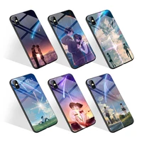 

Custom print Anime Your Name phone case for iPhone 11 Pro X XR XS MAX Tempered glass TPU case for A51 A71 A01 back cover