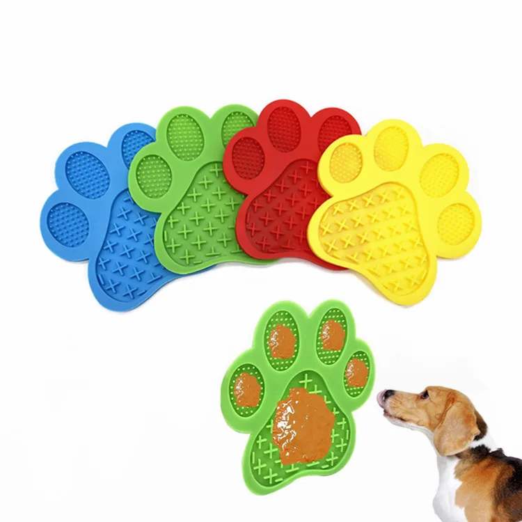 

New Design Silicone Paw Shape Suction Pet bath Distraction Lick Mats, Pantone colors its available