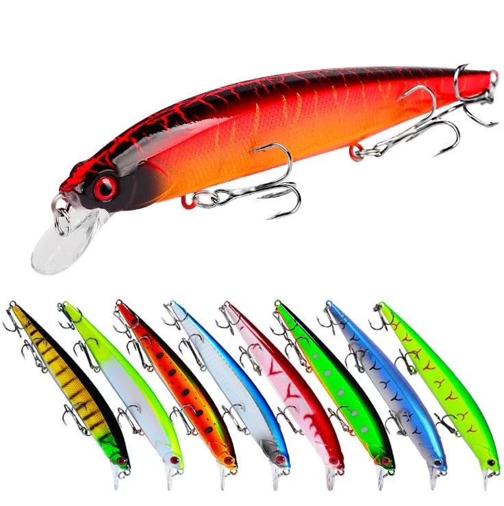 

SNEDA 11.5CM/10.5G Floating Plastic Lure With 6#Treble Hook Environmental Protection Paint Minnow Bait, 13 colors