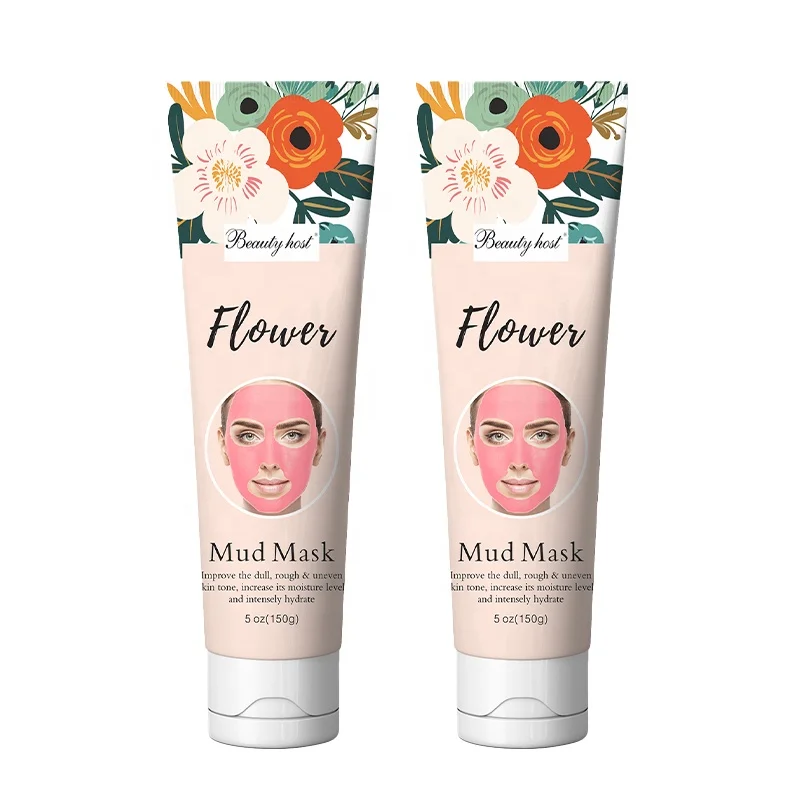 

Customized Drop shipping Nature Plant Facial Mud Mask Deep Cleaning Skin Whitening and Nourishing Blackhead Remover Clay Mask, Pink