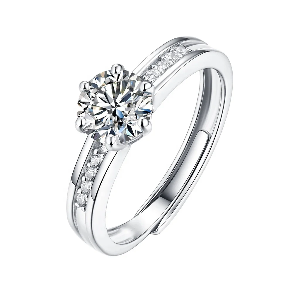 

1 Carat Jewelry Finger Ring Moissanite Silver Ring Wedding Rings Women