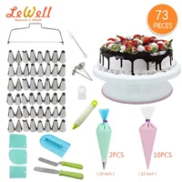 

Amazon hot selling cake decorating set baking tools rotating cake stand turntable supplies plastic cake stand