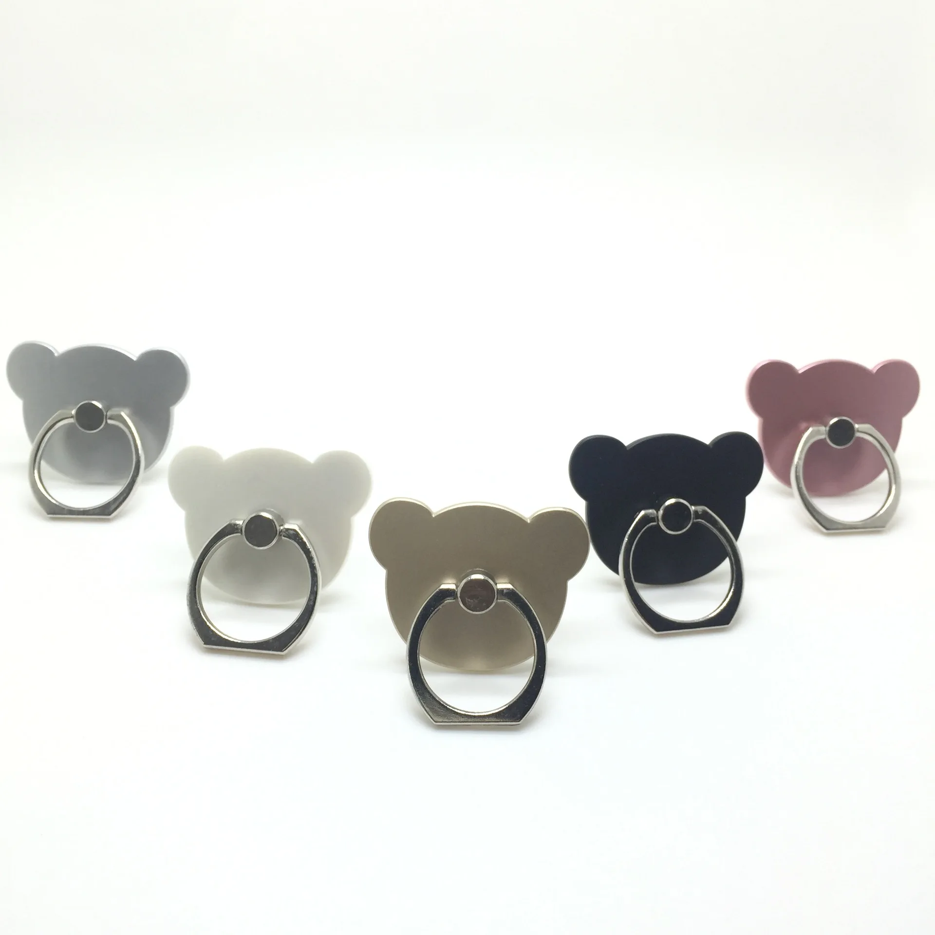 

Wholesale custom Phone ring creative gifts anti-fall cat head bracket sticky metal Tablet bracket ring buckle, 5 colors