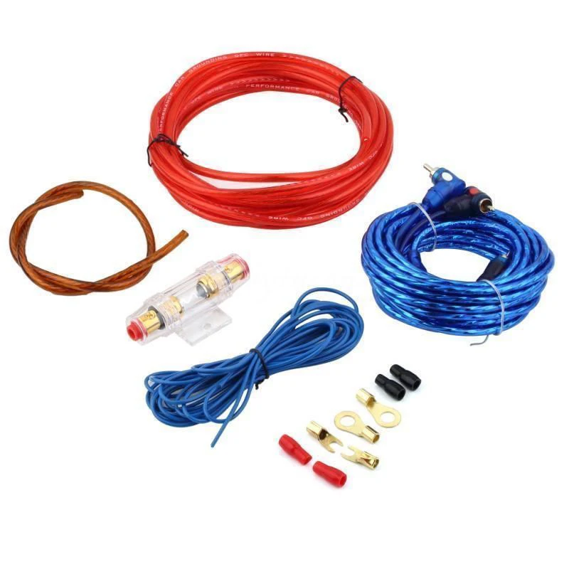 

5M Audio Subwoofer Wiring Kit Amplifier Speaker Installation Cable 8GA Power Line 60 AMP Fuse Holder car amplifier wiring kit