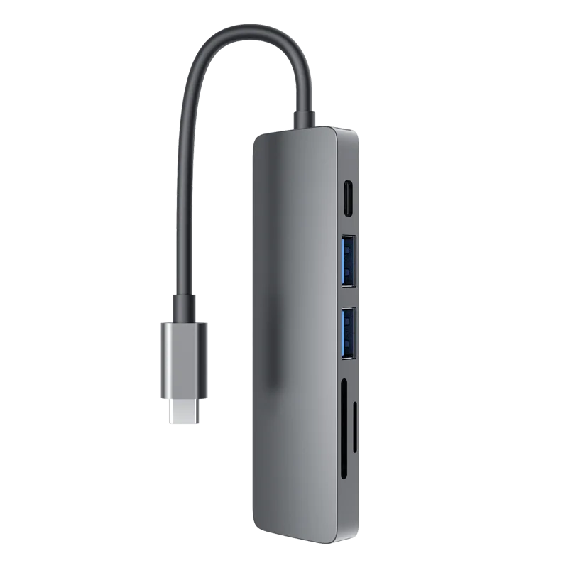

Multifunction USB C Hub 5-in-1 Type C Hub 60W PD Power Delivery Charging Type C Hub, Grey