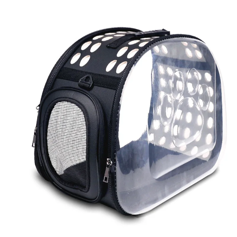 

Large Single Shoulder Handbag Space Outdoor Portable Mesh Breathable Transparent Travel Carrying Dog Cat Bag Pet Carrier, Clear