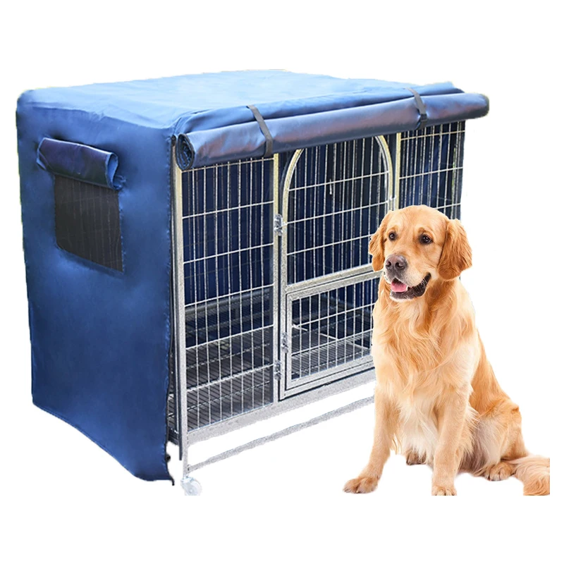 

Windproof And Waterproof Dog Cage Cover Dogs Kennel Houses Cover, Blue/red/coffee