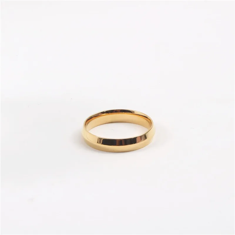 High End PVD Gold Plated  Plain Dainty Rings for Women Stainless Steel Jewelry