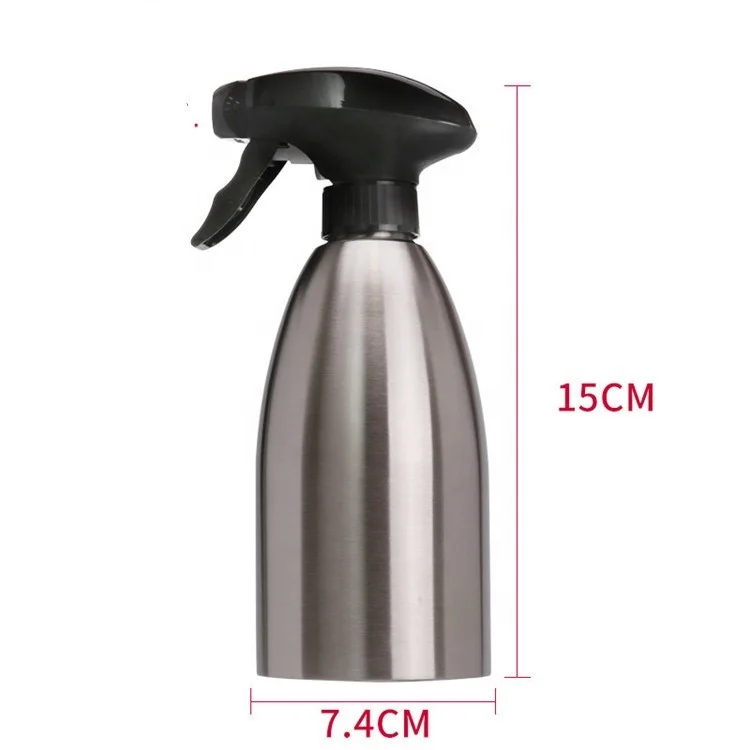 

Oil Sprayer 500ml Stainless Steel Cooking Sprayer Mister Bottle Vinegar Olive Oil Sprayer Dispenser, Silver