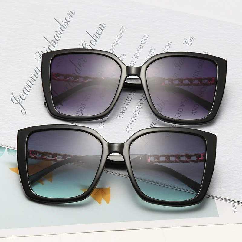 

High Quality 2021 Square big Frame Oversized Fashionable Gafas De Sol UV 400 Sunglasses OEM Logo Lunettes De Soleil, Mix color