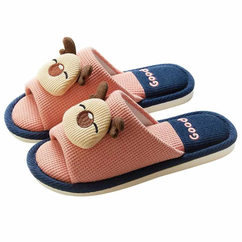 

New Pvc Material Unisex Slippers Home Comfort Animal Pattern Slippers, Women:pink,orange,blue,men:navyblue,navygreen