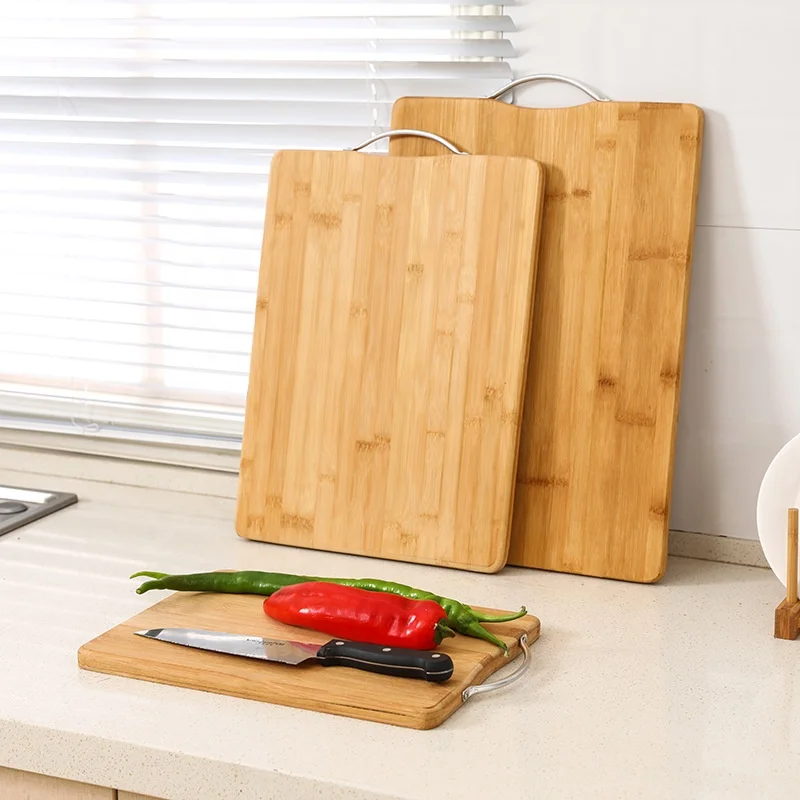 

Wooden Chopping Blocks Tool Bamboo Rectangle Hangable Cutting Board Durable Non-slip Kitchen Accessories Chopping Board