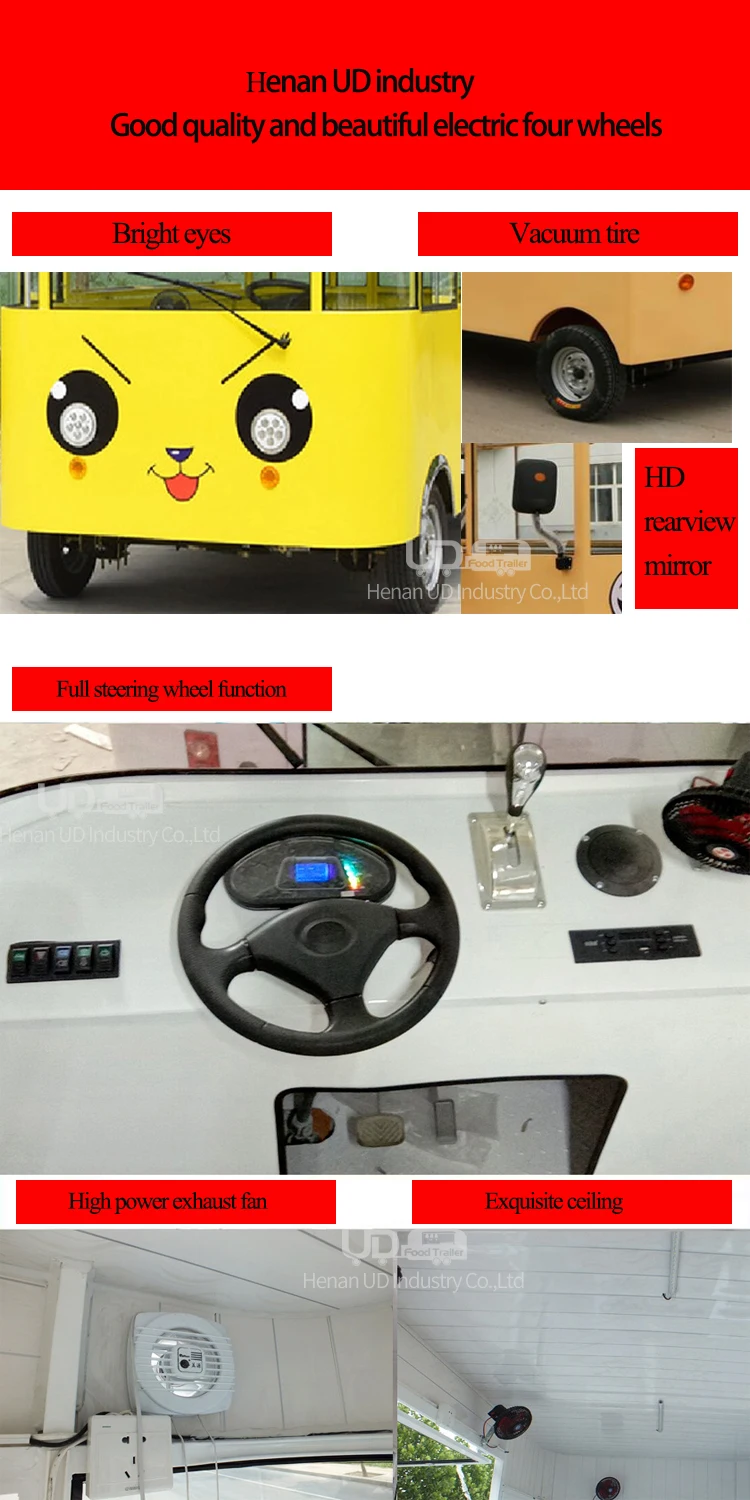 Outdoor Cotton Candy Food Truck Mobile Bbq Food Cart Long Electric Food