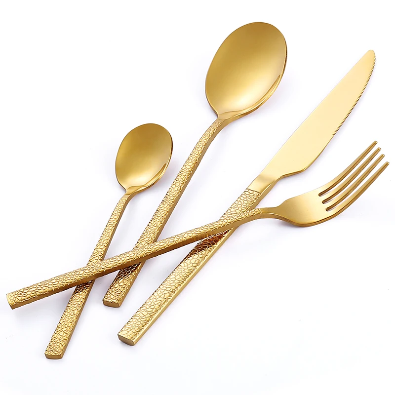 

Factory Wholesale Spoon and Fork Stainless Gold Cutlery Set Flatware Set Sliverware, Sliver/gold/rose gold/white gold/black gold