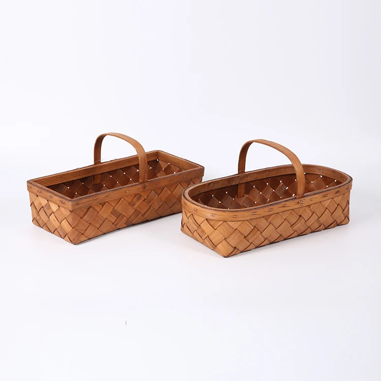 

Handmade wooden bamboo wicker bottle accessories perfume storage basket fruit rattan basket wooden baskets with handles, Customized