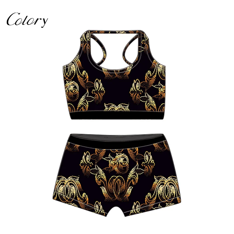 

Colory Woman 2 Piec Short 3 Piece Women Yoga Set, Picture shows