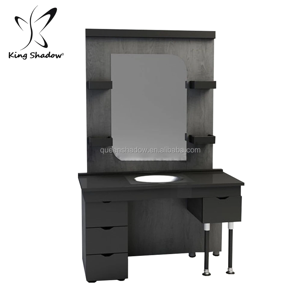 

Kingsahdow barber station mirrors salon furniture antique barber mirror station, White, black, yellow, golden and so on