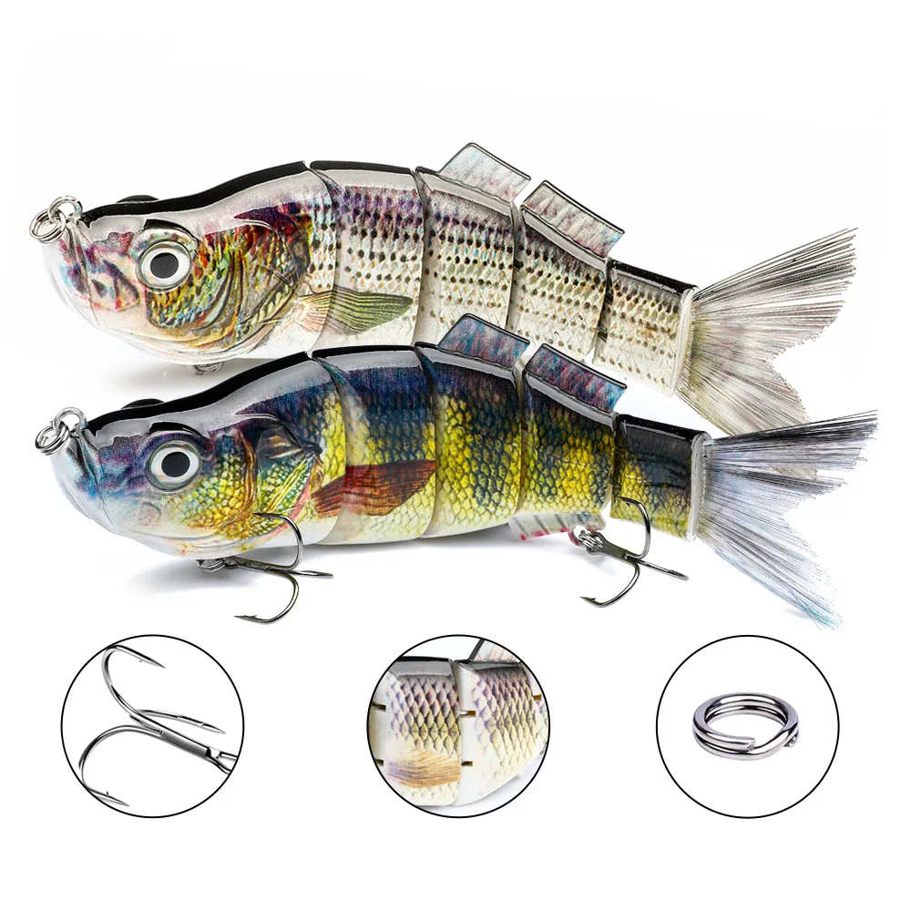 

Peche 5 Jointed Fishing Lure 19cm 78g Dropshipping Swimbait 3D Eye Lifelike Crank Bait With Hook Fishing Tackle Trolling Lure, 6 colors