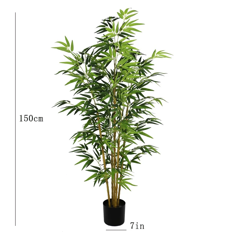 

Look realistic 5ft plastic bamboo tree with silk leaf for outdoor decor, Green